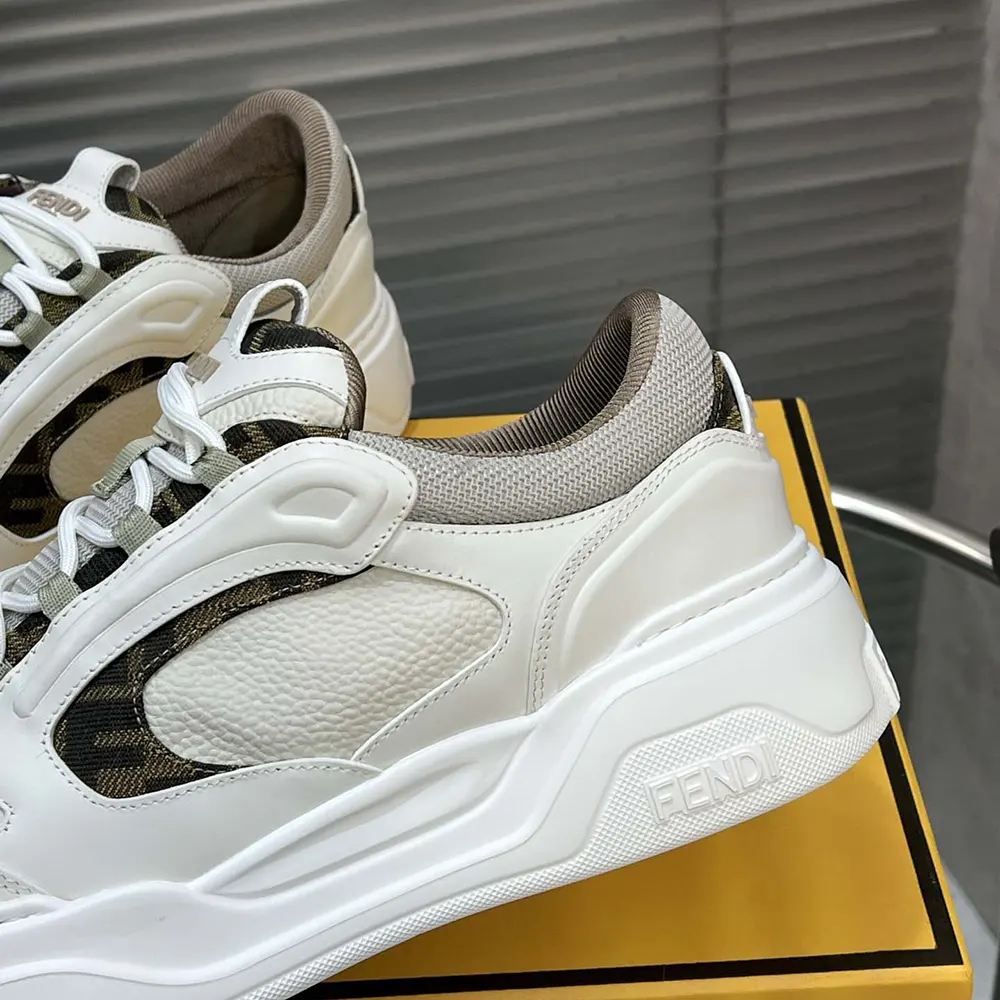 Fendi Unisex Force Sneakers White Leather Low-tops - image 8