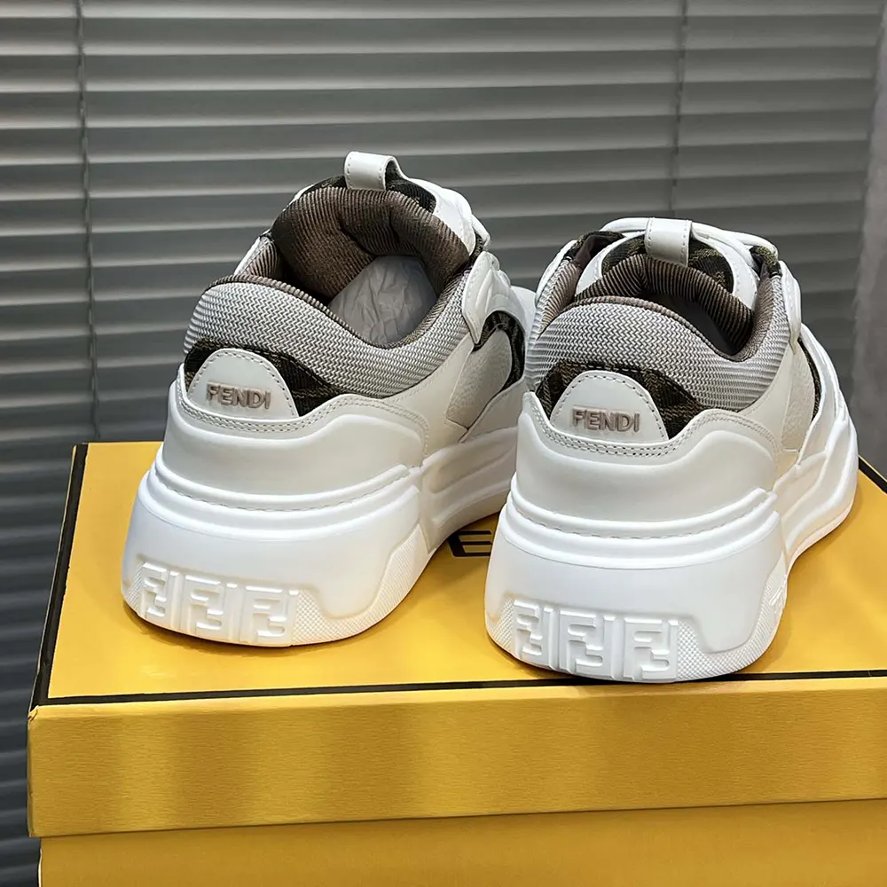 Fendi Unisex Force Sneakers White Leather Low-tops - image 7