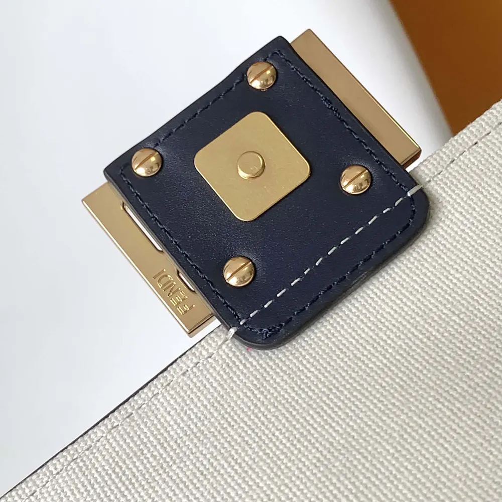 Fendi Women Baguette Mini Canvas Bag with Multicolor FF Embroidery - image 8