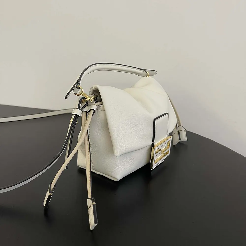 Fendi Women Mamma Baguette Small White Nappa Leather Mini Bag - image 5