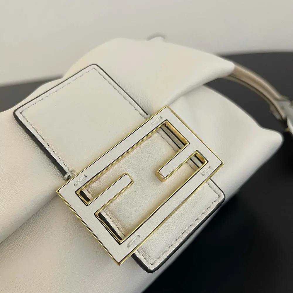 Fendi Women Mamma Baguette Small White Nappa Leather Mini Bag - image 10