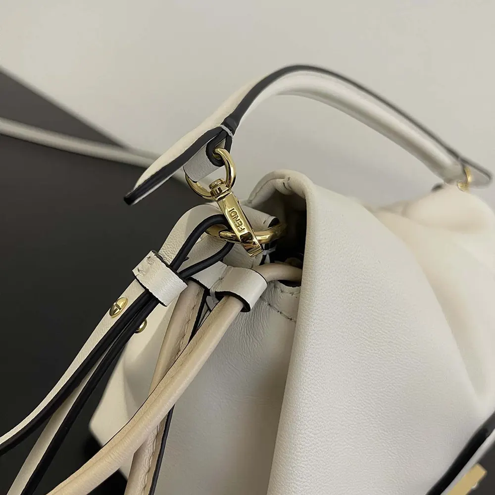 Fendi Women Mamma Baguette Small White Nappa Leather Mini Bag - image 9