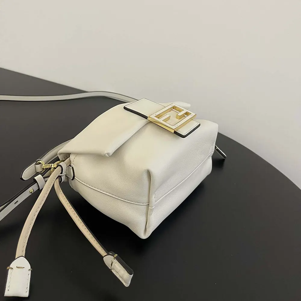 Fendi Women Mamma Baguette Small White Nappa Leather Mini Bag - image 4