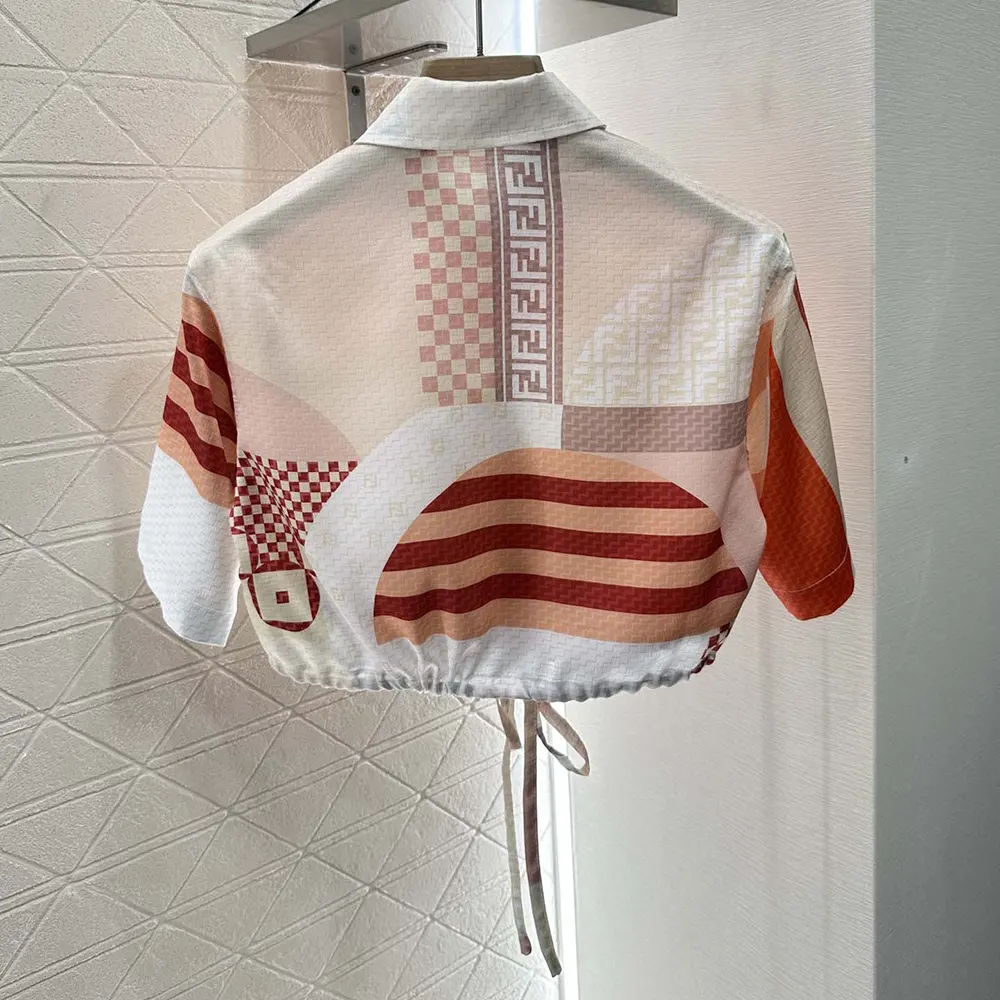 Side angle highlighting silk texture on Fendi Women Pink Silk Shirt
