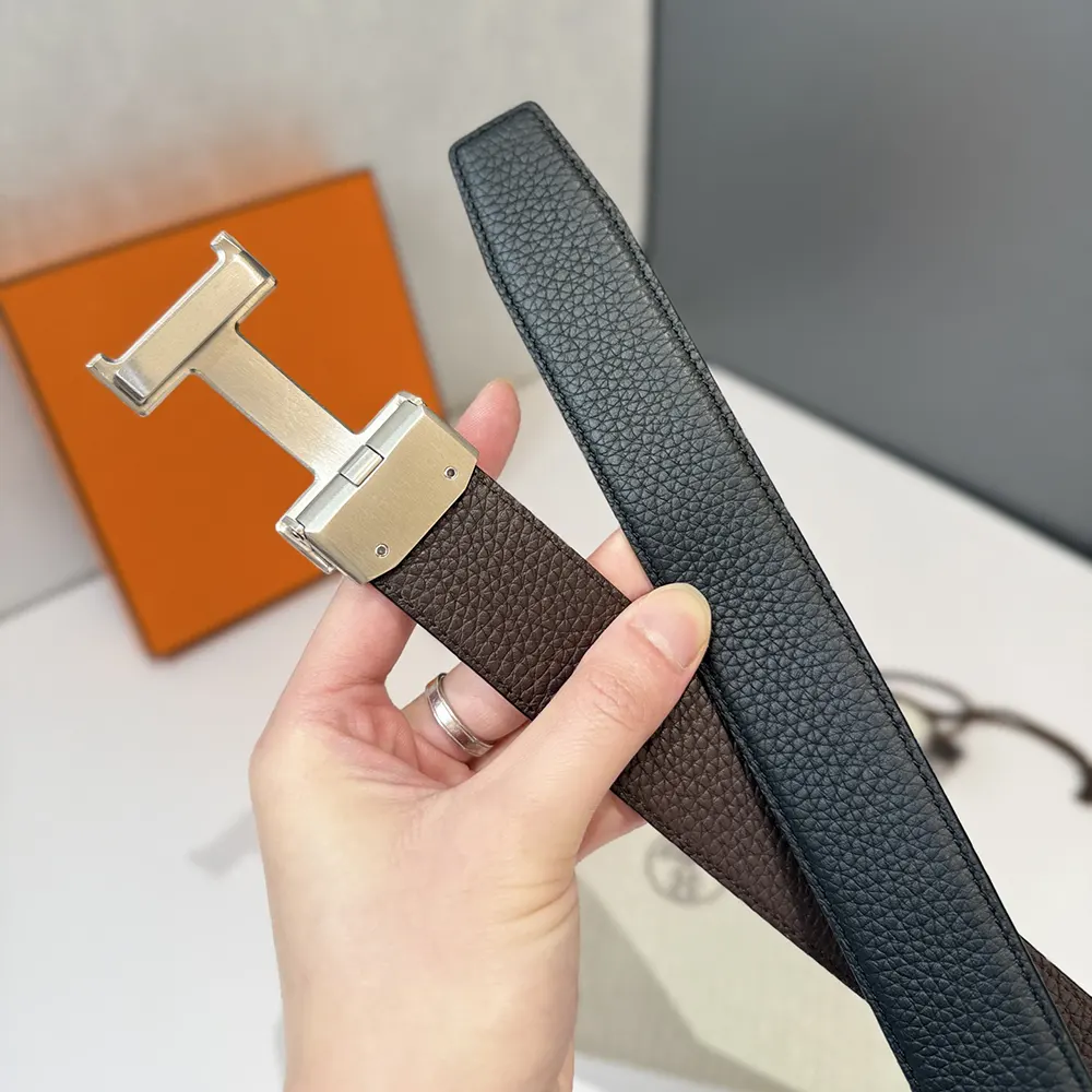 Hermes Unisex H Belt Buckle & Reversible Leather Strap 32 mm-Black/Silver - image 6