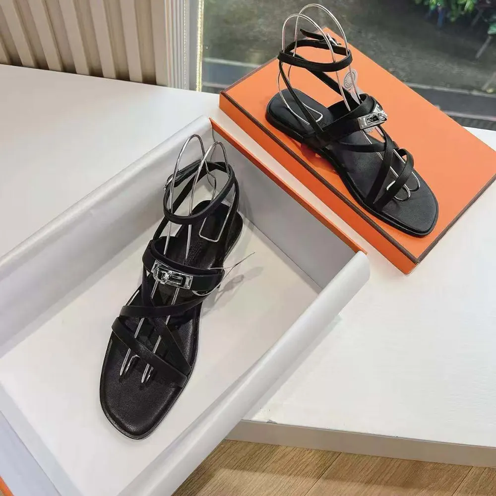 Hermes Women June Sandal in Calfskin-Black H242104Zv02360 - image 4