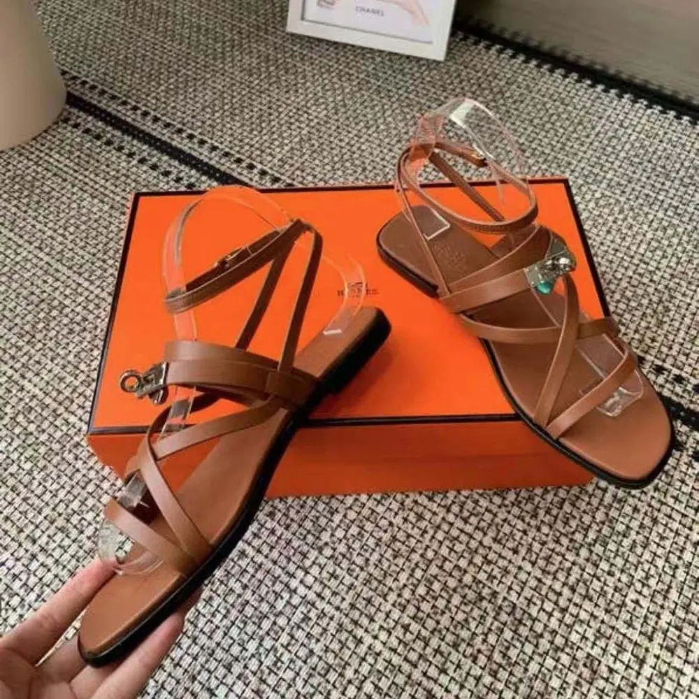Hermes Women June Sandal in Calfskin-Brown H242104Zv20360 - image 4