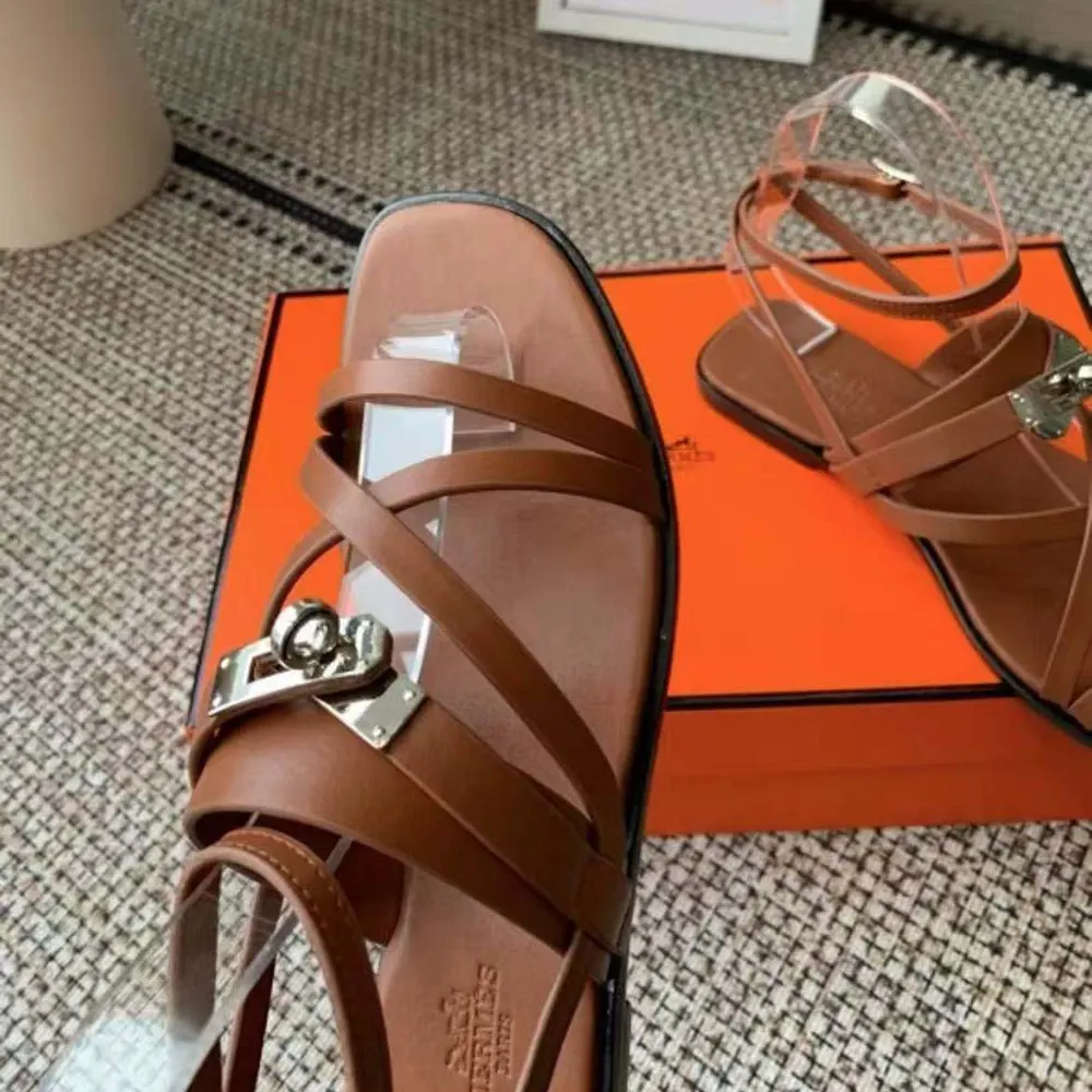 Hermes Women June Sandal in Calfskin-Brown H242104Zv20360 - image 5