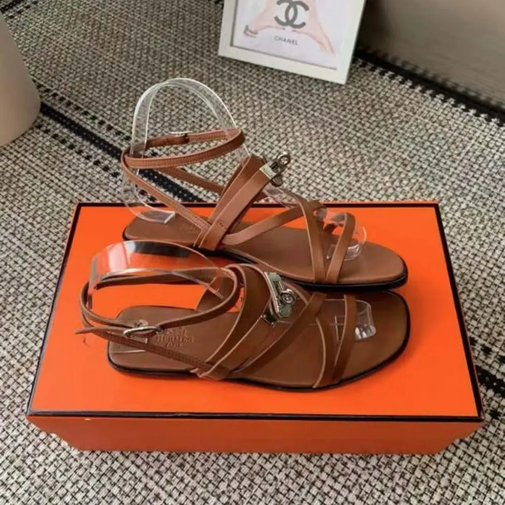 Top view of Hermes Women June Sandal highlighting open-toe and slip-on design