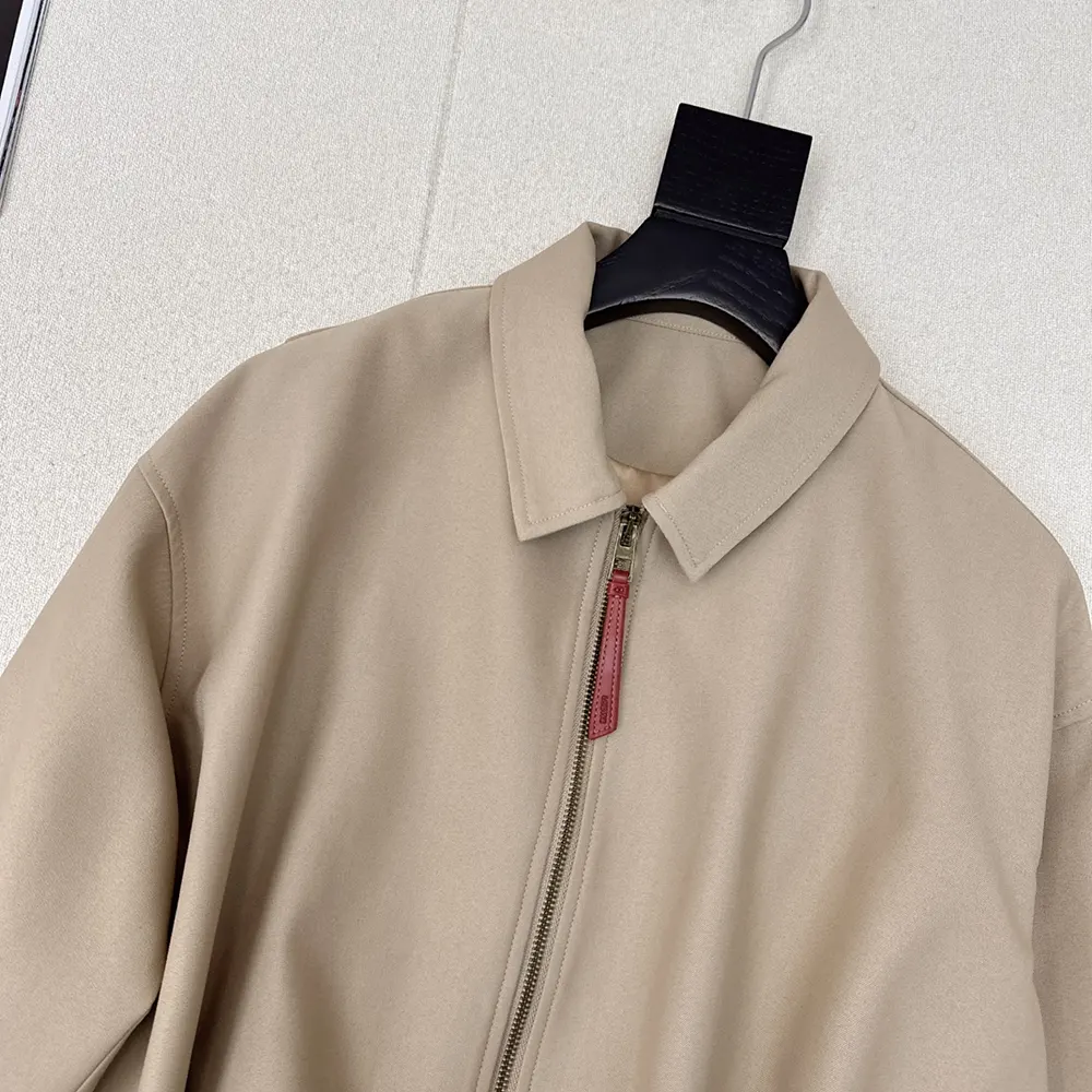 Loewe Women Draped Jacket in Cotton and Silk-Khaki Brown - image 6