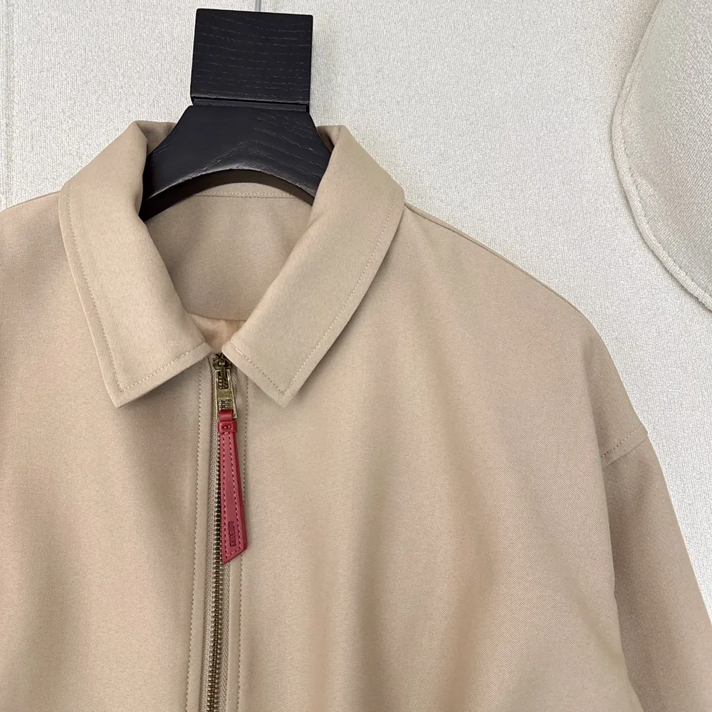 Loewe Women Draped Jacket in Cotton and Silk-Khaki Brown - image 7