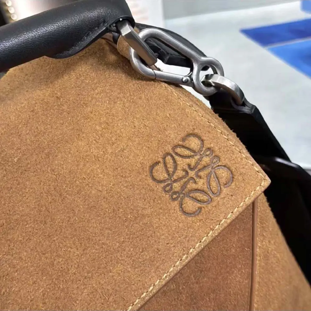 Loewe Unisex Puzzle Bag in Suede Calfskin-Brown - image 6