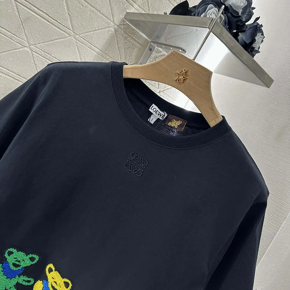 Loewe Women Cropped T-shirt in Cotton-Black - image 5