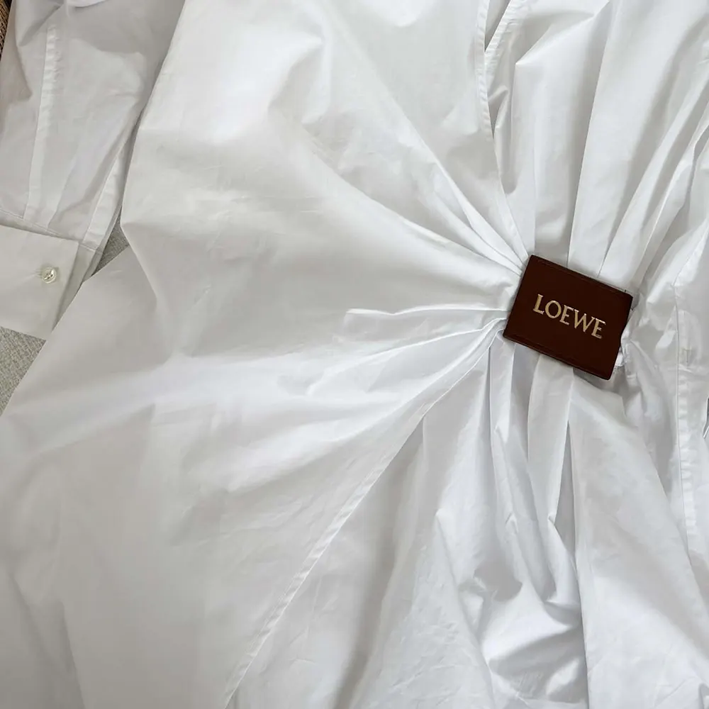 Loewe Women Draped Shirt in Cotton-White - image 4