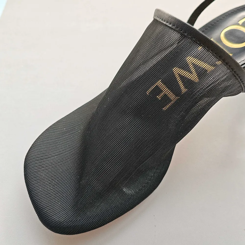 Loewe Women Petal Slingback Heel Sandal in Mesh-Black - image 8