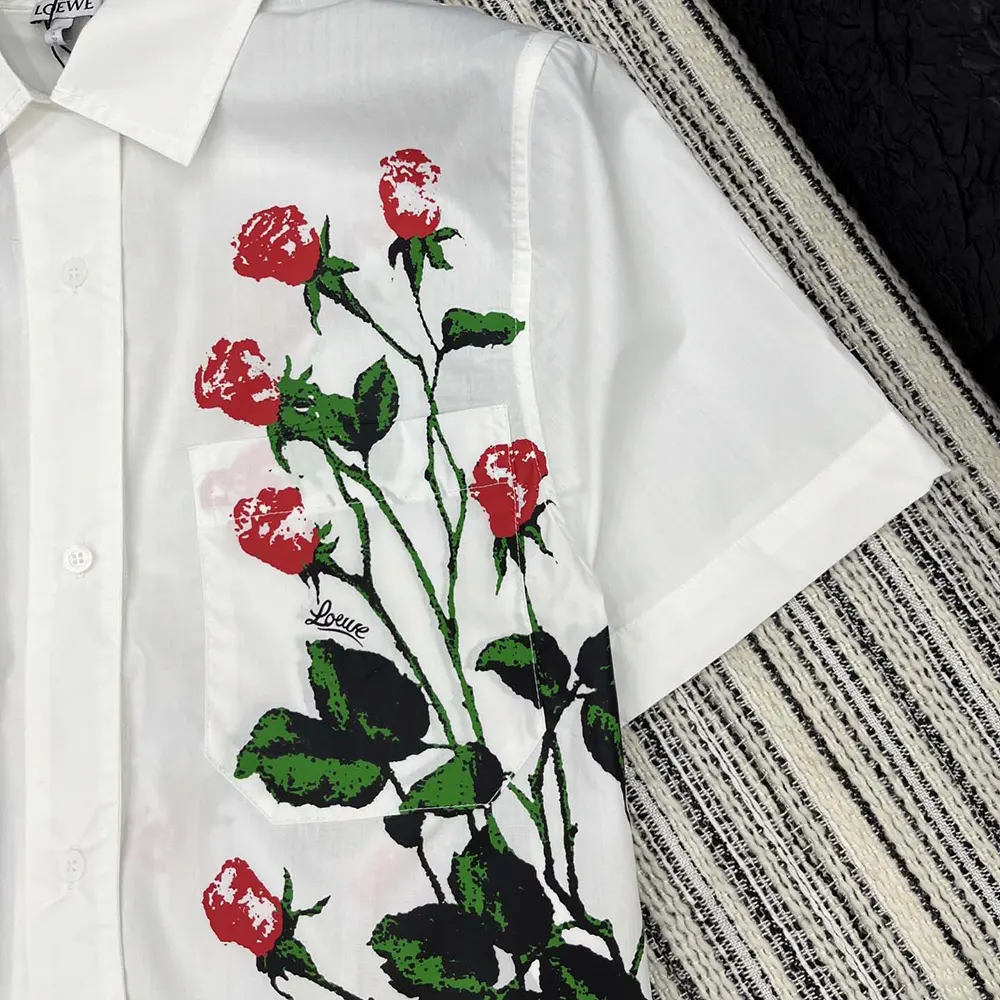 Loewe Women Short Sleeve Shirt in Cotton-White - image 8
