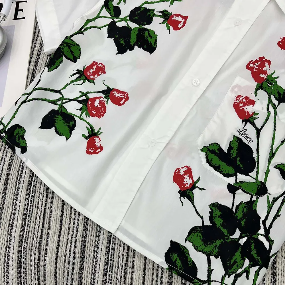 Loewe Women Short Sleeve Shirt in Cotton-White - image 7