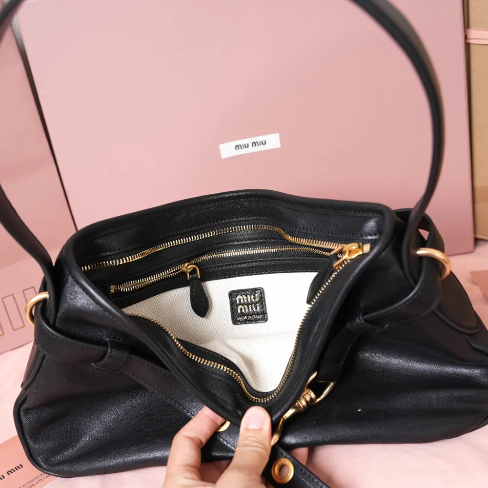 Miu Miu Women Aventure Nappa Leather Bag-Black - image 10
