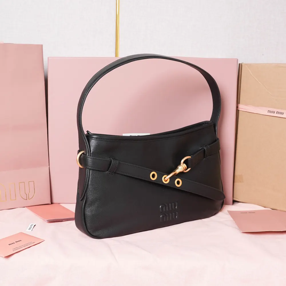 Miu Miu Women Aventure Nappa Leather Bag-Black - image 4