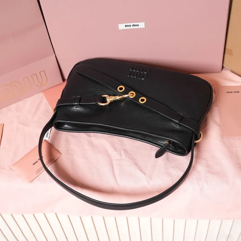 Miu Miu Women Aventure Nappa Leather Bag-Black - image 6