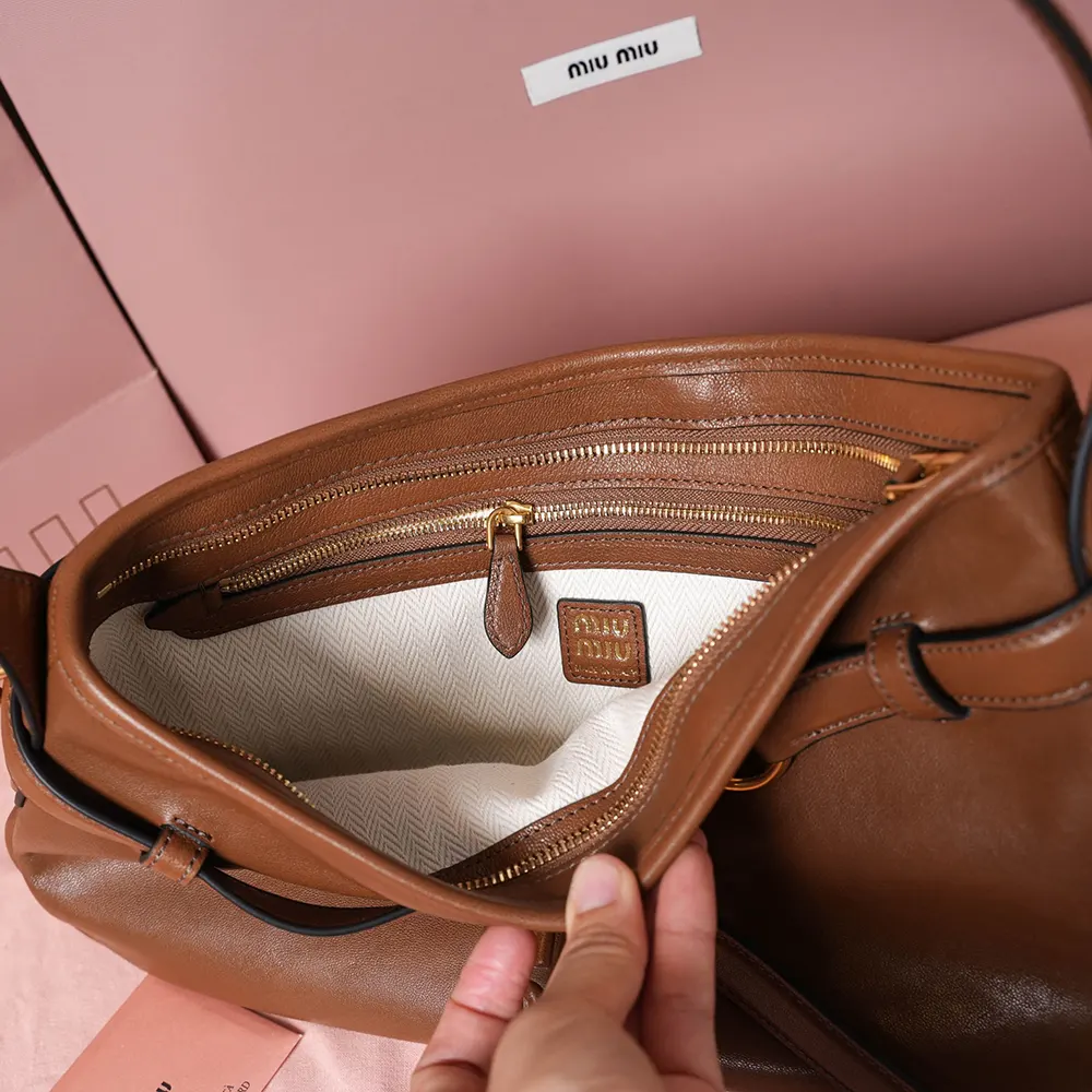 Miu Miu Women Aventure Nappa Leather Bag-Brown - image 9