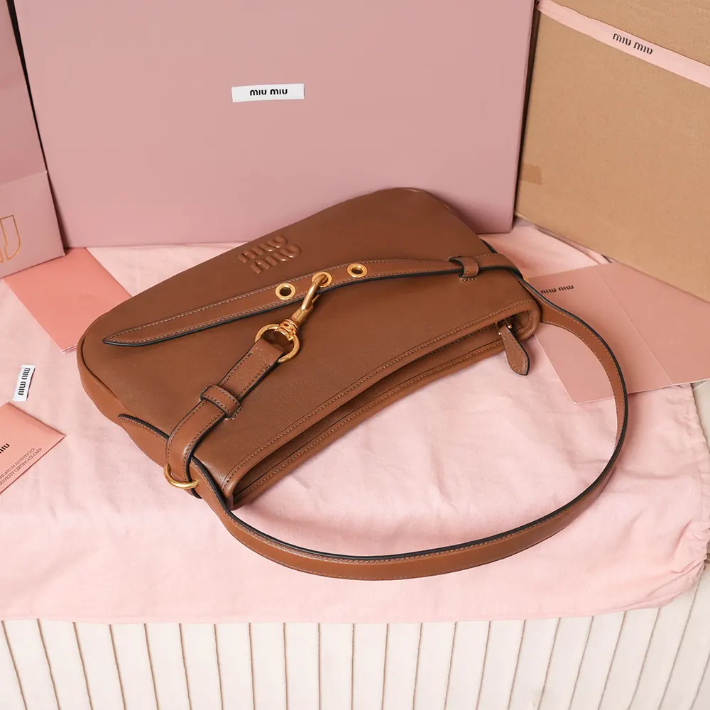 Miu Miu Women Aventure Nappa Leather Bag-Brown - image 6