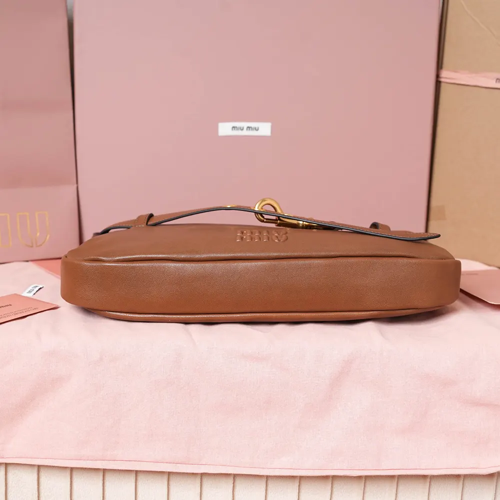 Miu Miu Women Aventure Nappa Leather Bag-Brown - image 7
