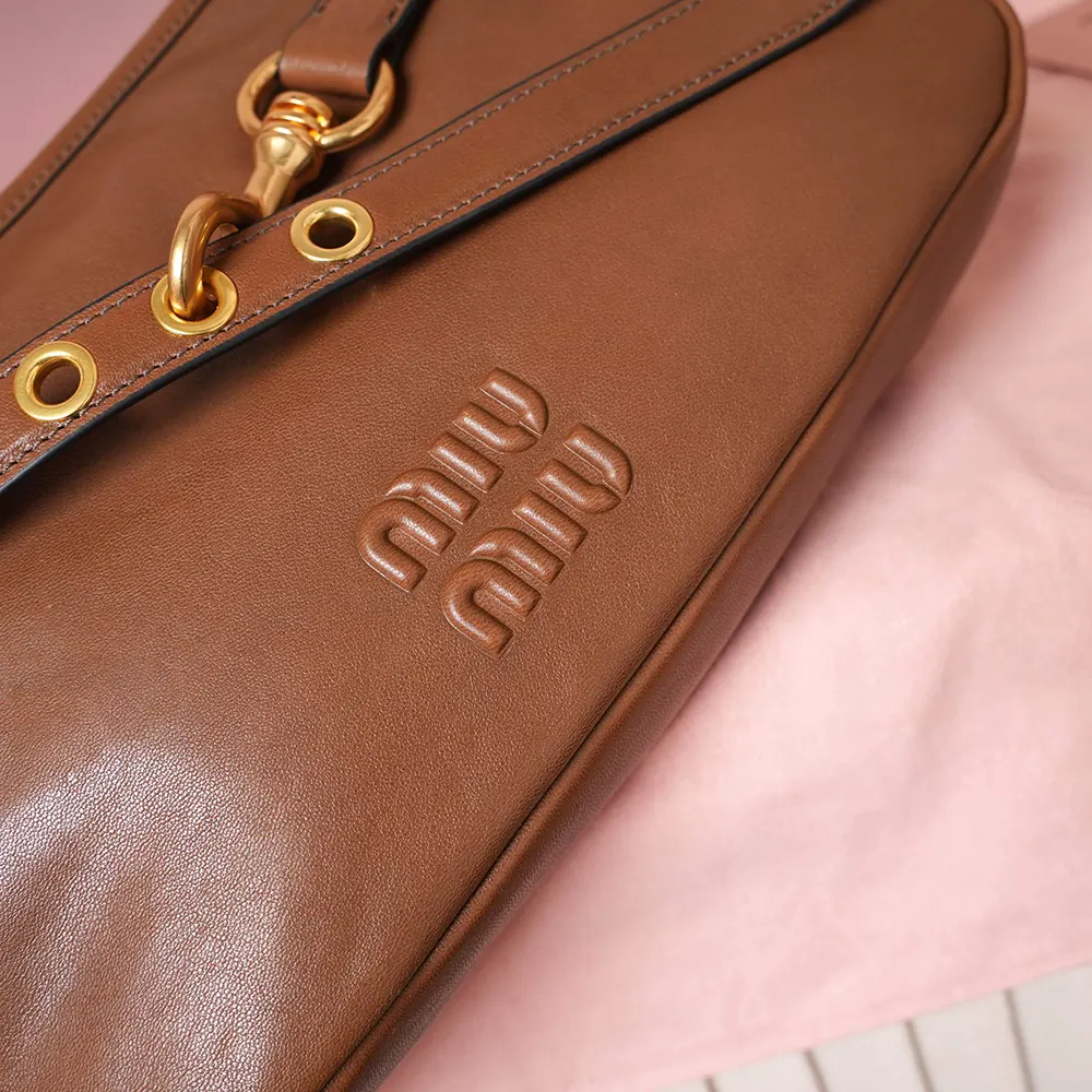 Miu Miu Women Aventure Nappa Leather Bag-Brown - image 8