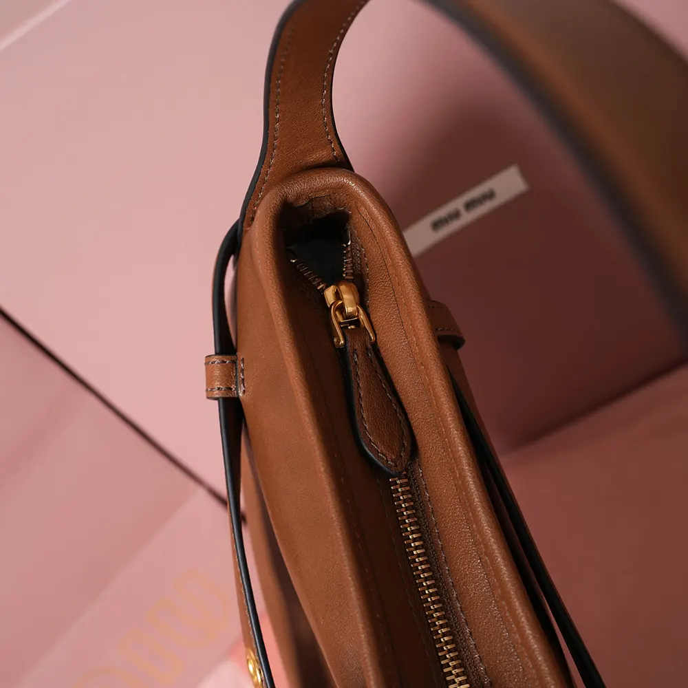 Miu Miu Women Aventure Nappa Leather Bag-Brown - image 10