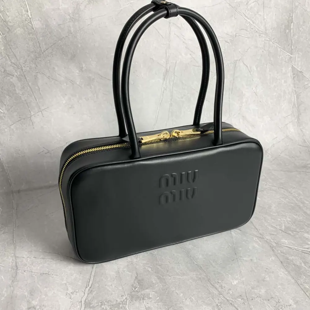 Miu Miu Women Beau Leather Top-handle Bag-Black - image 4