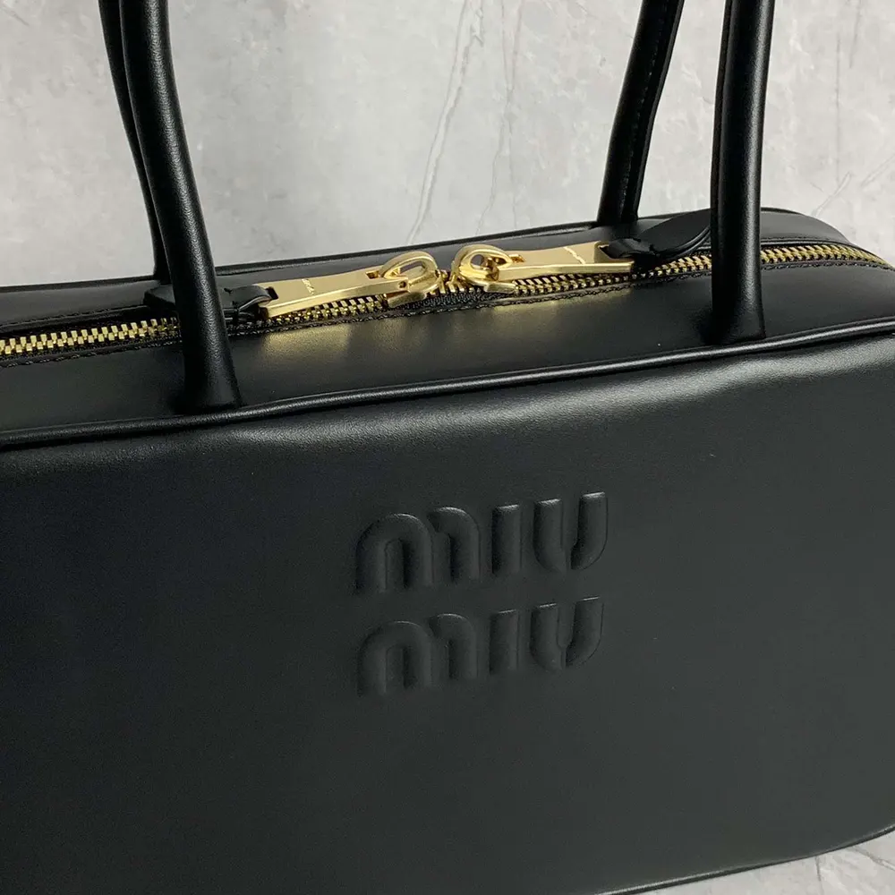 Miu Miu Women Beau Leather Top-handle Bag-Black - image 9