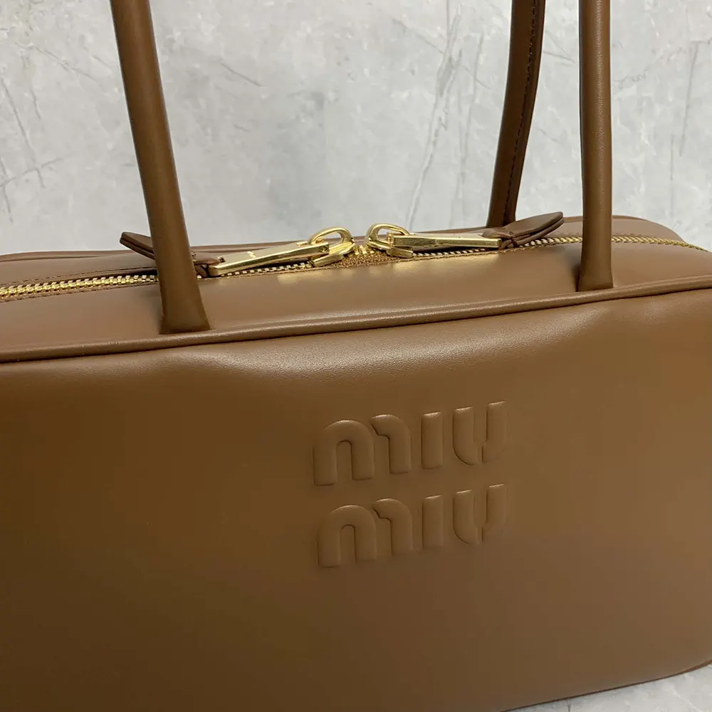 Miu Miu Women Beau Leather Top-handle Bag-Brown - image 7