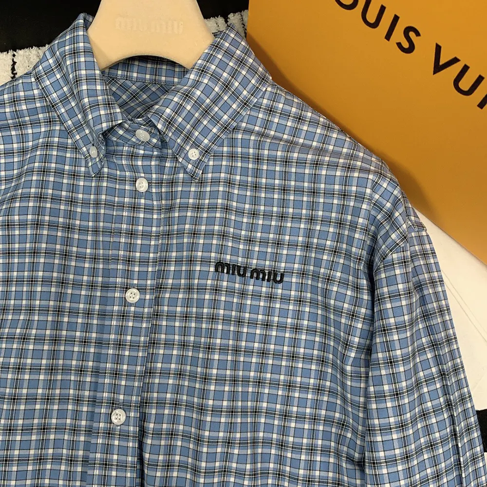 Miu Miu Women Checked Poplin Shirt - image 5