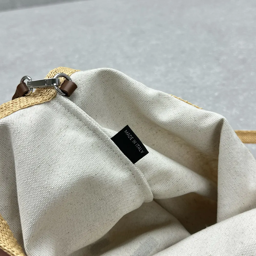 Miu Miu Women IVY Raffia-Effect and Linen Bag - image 7