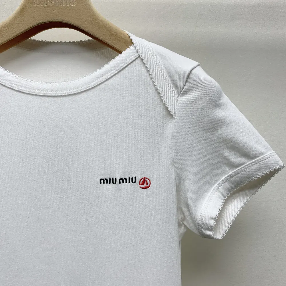 Miu Miu Women Petit Bateau X Miu Miu Stretch Jersey Regular T-shirt - image 4