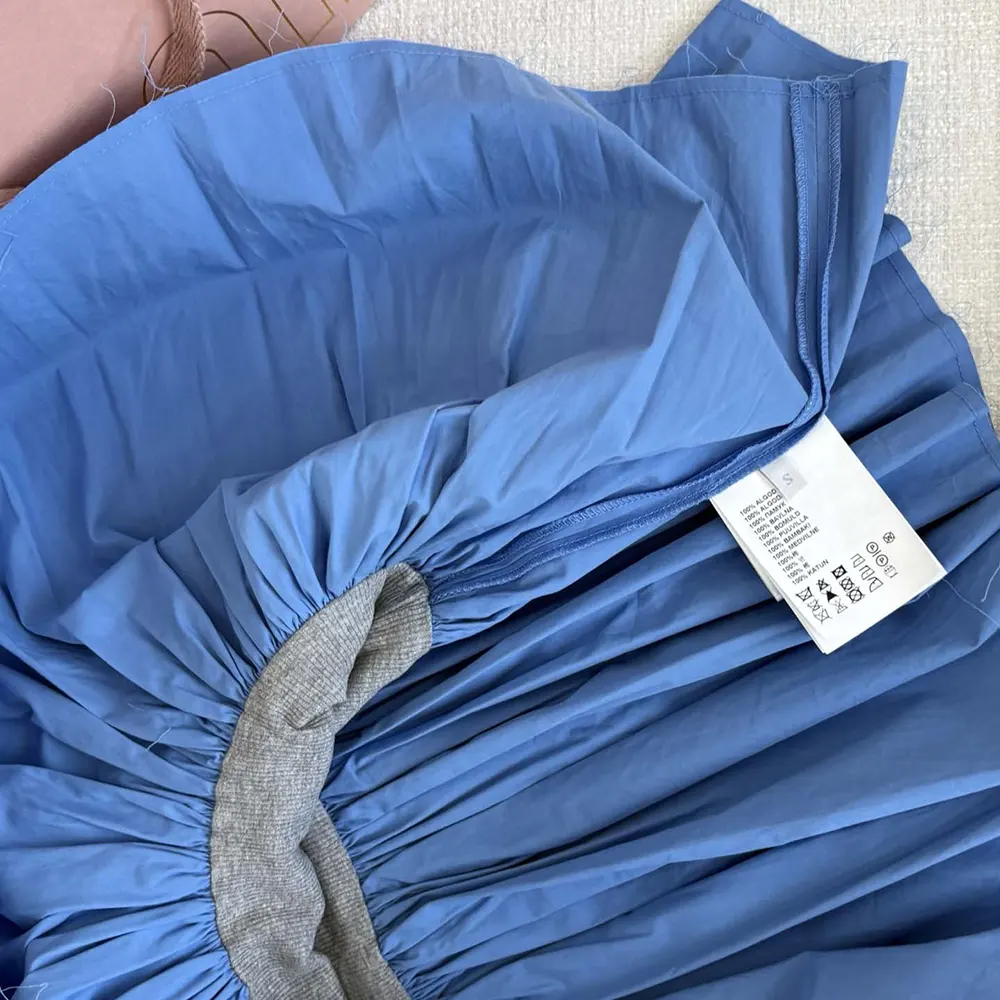 Miu Miu Women Poplin and Jersey Miniskirt-Blue - image 10