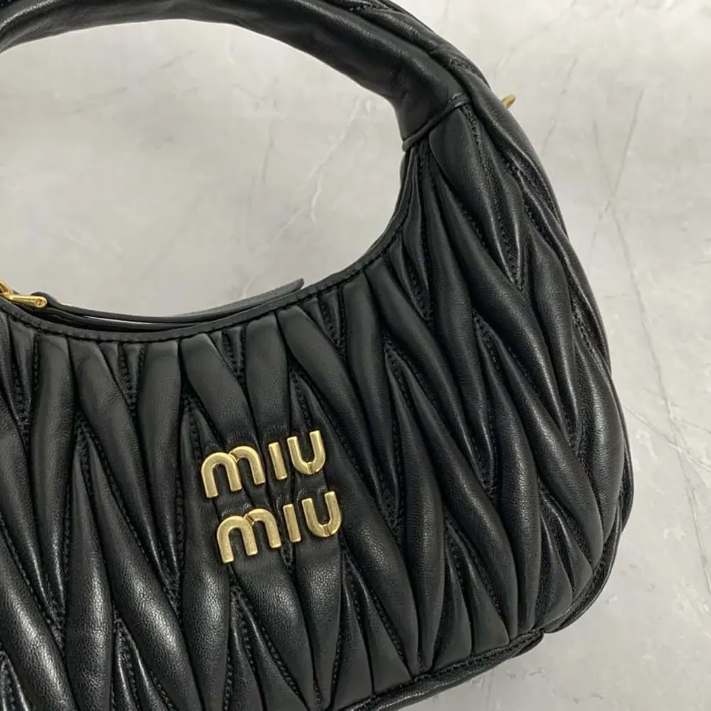 Miu Miu Women Wander Matelassé Nappa Leather Hobo Bag-Black - image 8