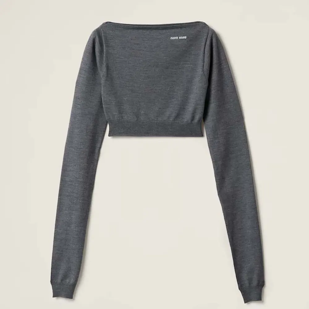 Front view of Miu Miu Women Wool Boat-neck Sweater in silver