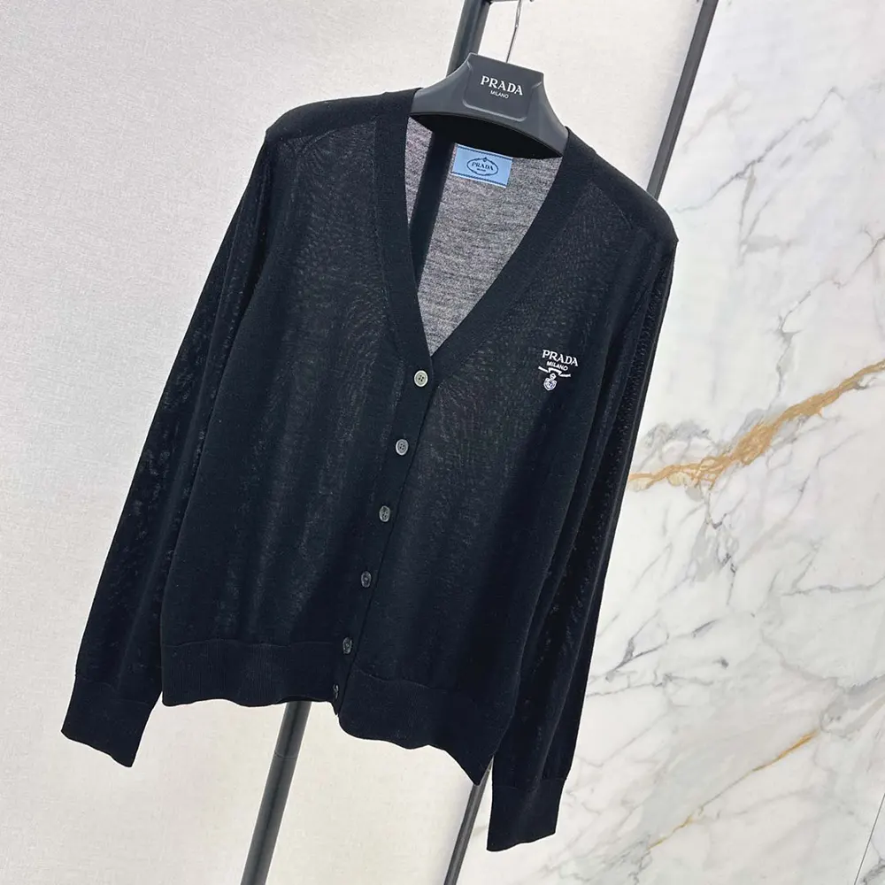 Prada Women Cashmere Cardigan-Black - image 4