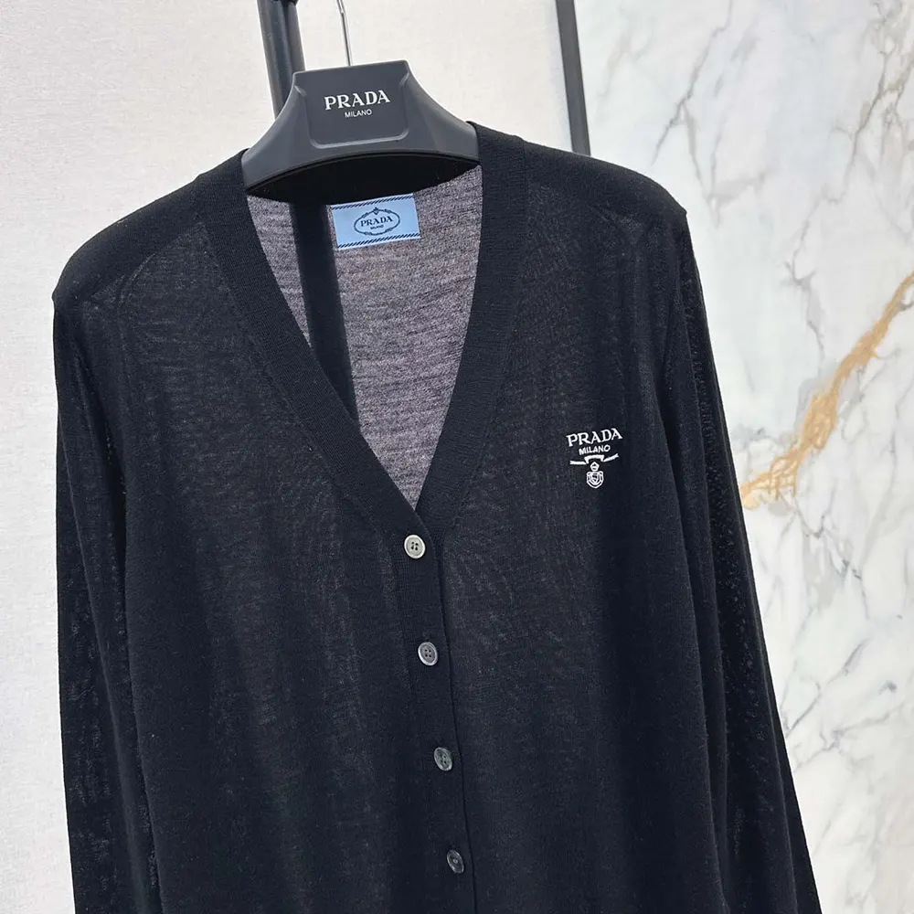 Prada Women Cashmere Cardigan-Black - image 7