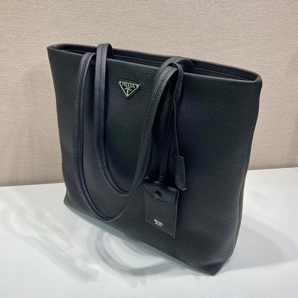Prada Unisex Leather Tote-Black - image 5