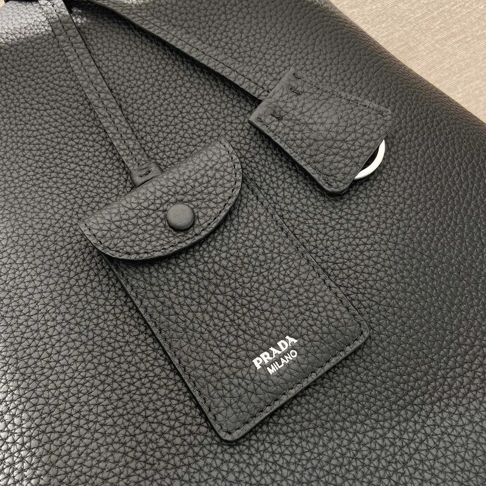 Prada Unisex Leather Tote-Bamboo Gray - image 9