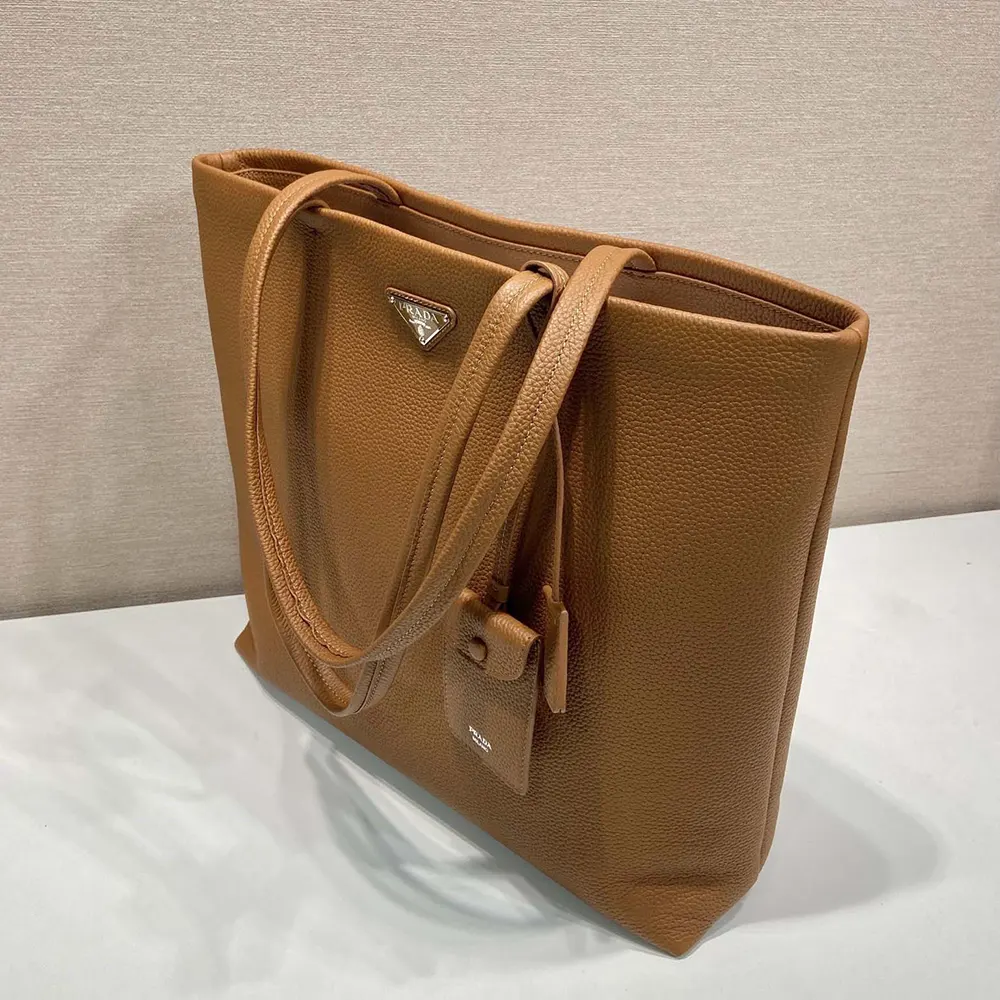 Prada Unisex Leather Tote-Brown - image 5