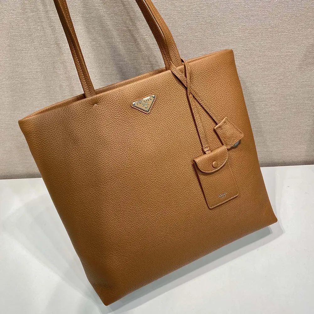 Prada Unisex Leather Tote-Brown - image 4