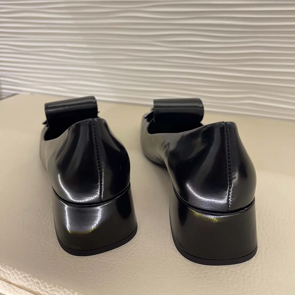 Prada Women Brushed Leather Pumps-Black - image 7