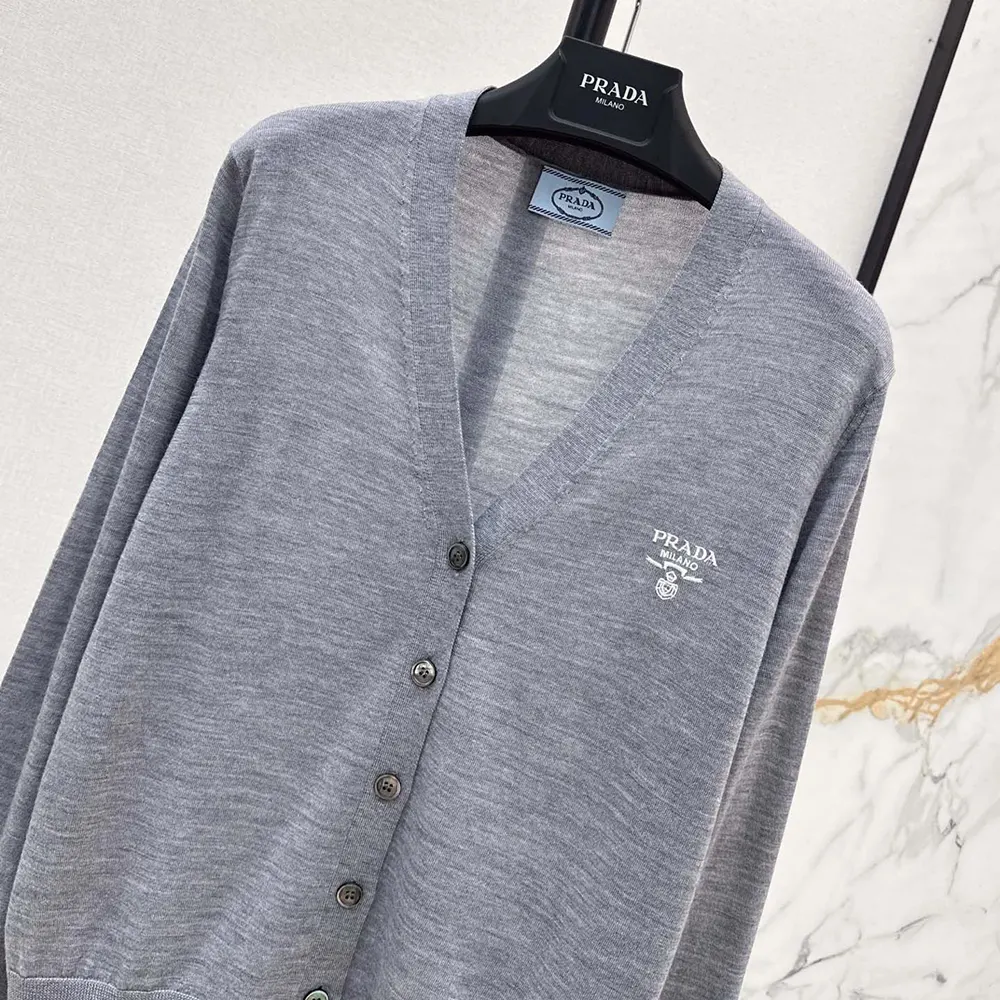 Prada Men Cashmere Cardigan-Gray - image 5