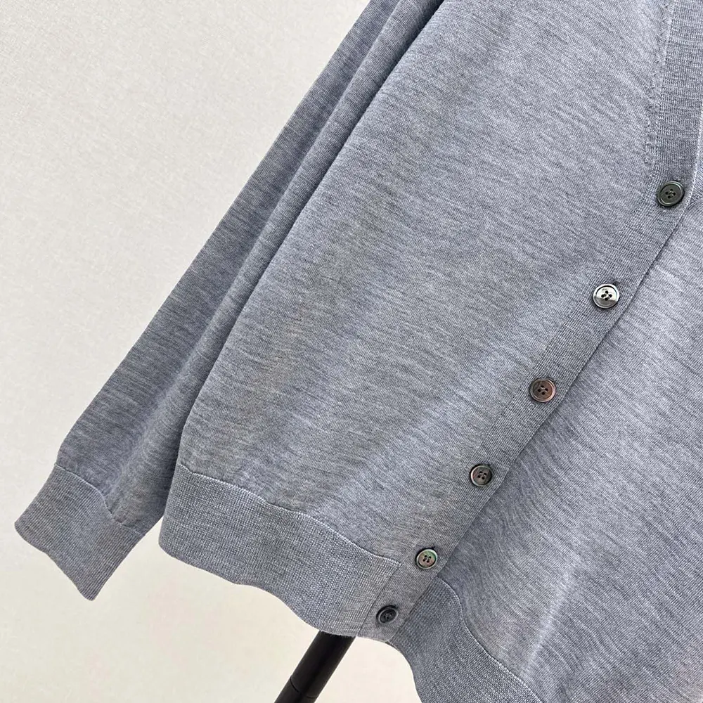 Prada Men Cashmere Cardigan-Gray - image 10