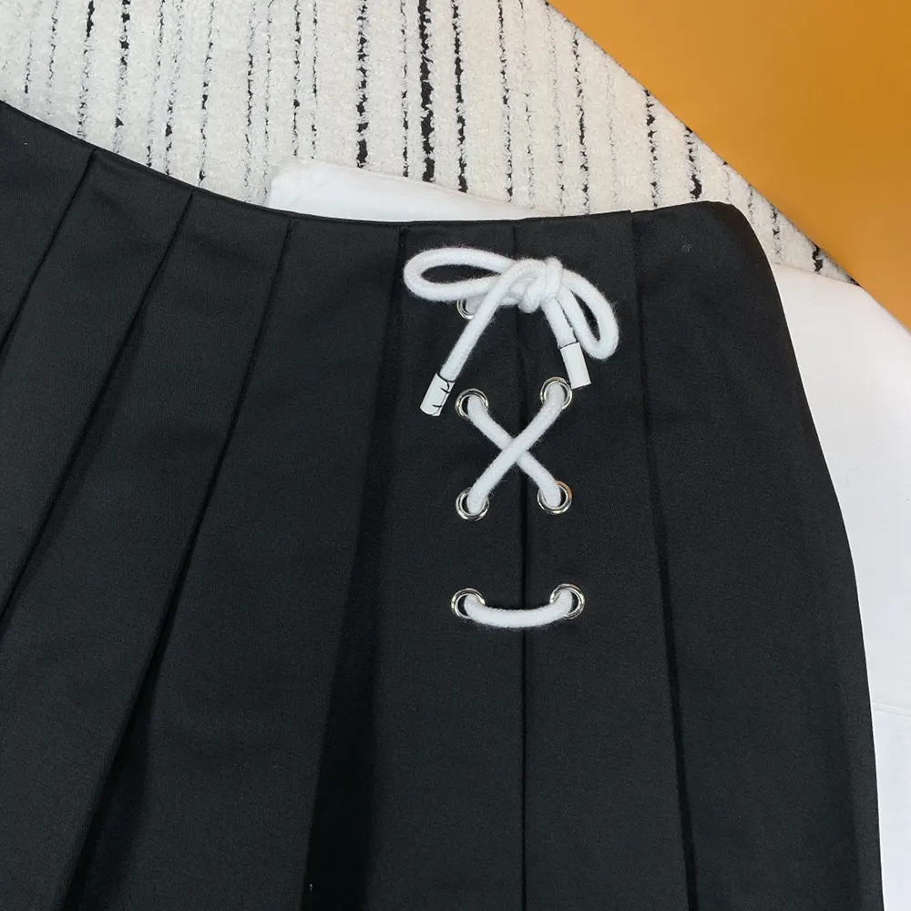 Prada Women Pleated Stretch Drill Miniskirt - image 4