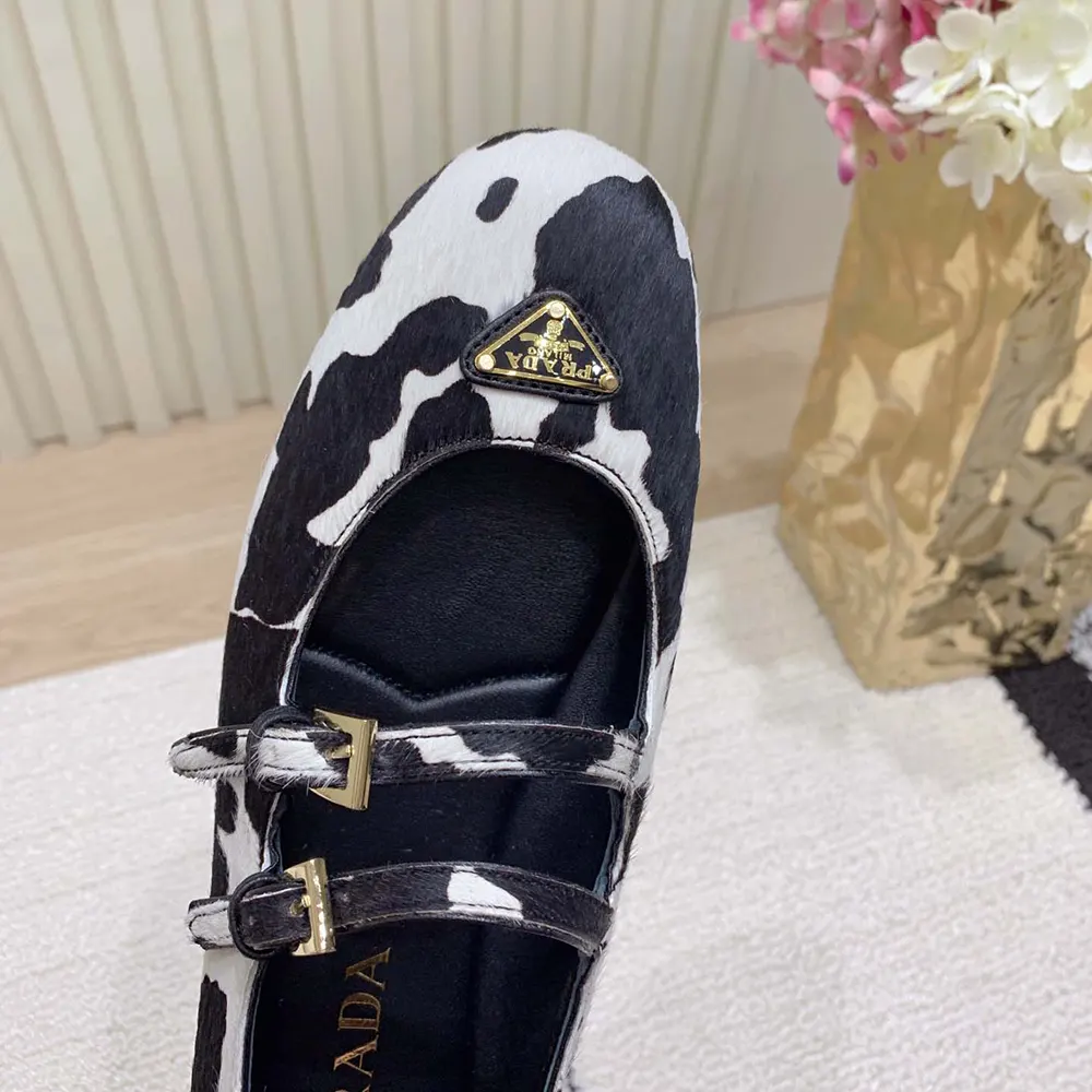 Prada Women Printed Leather Ballerinas - image 8