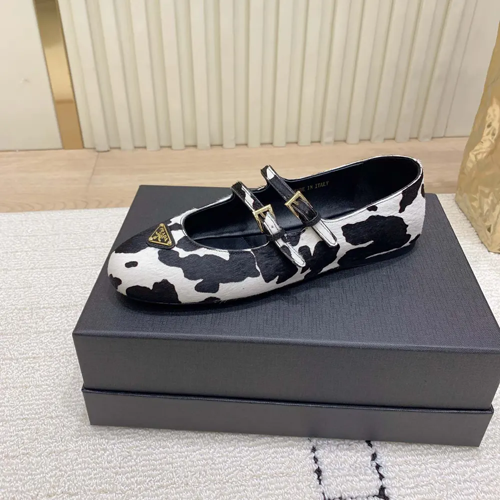 Prada Women Printed Leather Ballerinas - image 5